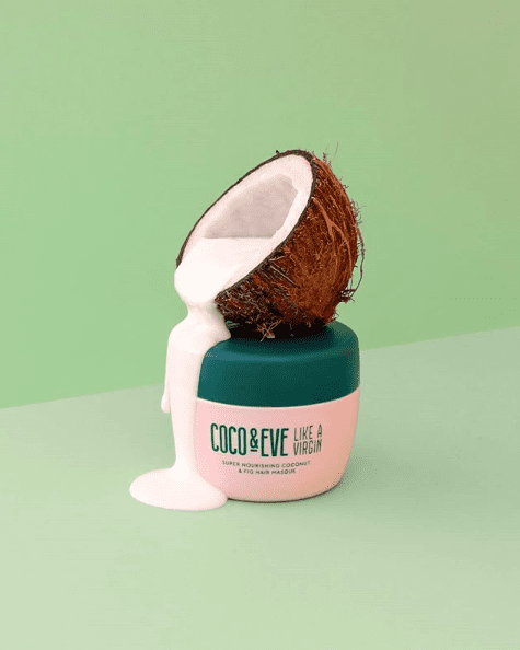 focus produit du masque Coco&Eve avec l'ingrédient de noix de coco