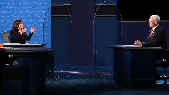 Kamala Harris face à Mike Pence lors du débat télévisé du 7 octobre 2020