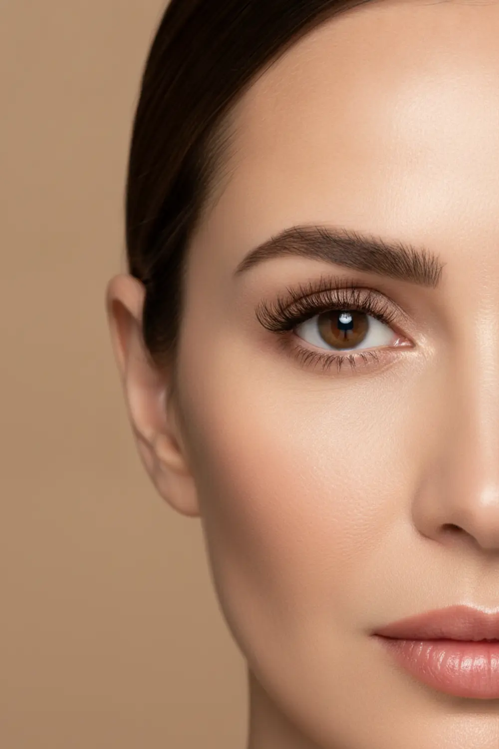 Extensions de cils : ce qu'il faut savoir pour préserver la beauté naturelle de votre regard 4 Gros plan sur l’œil d’une femme de 40 ans portant des extensions de cils brunes à courbure naturelle