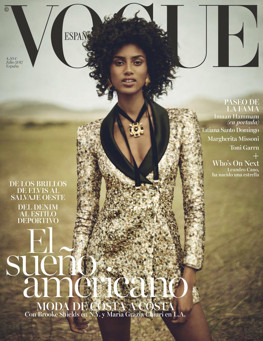 Imaan Hammam en couverture de Vogue