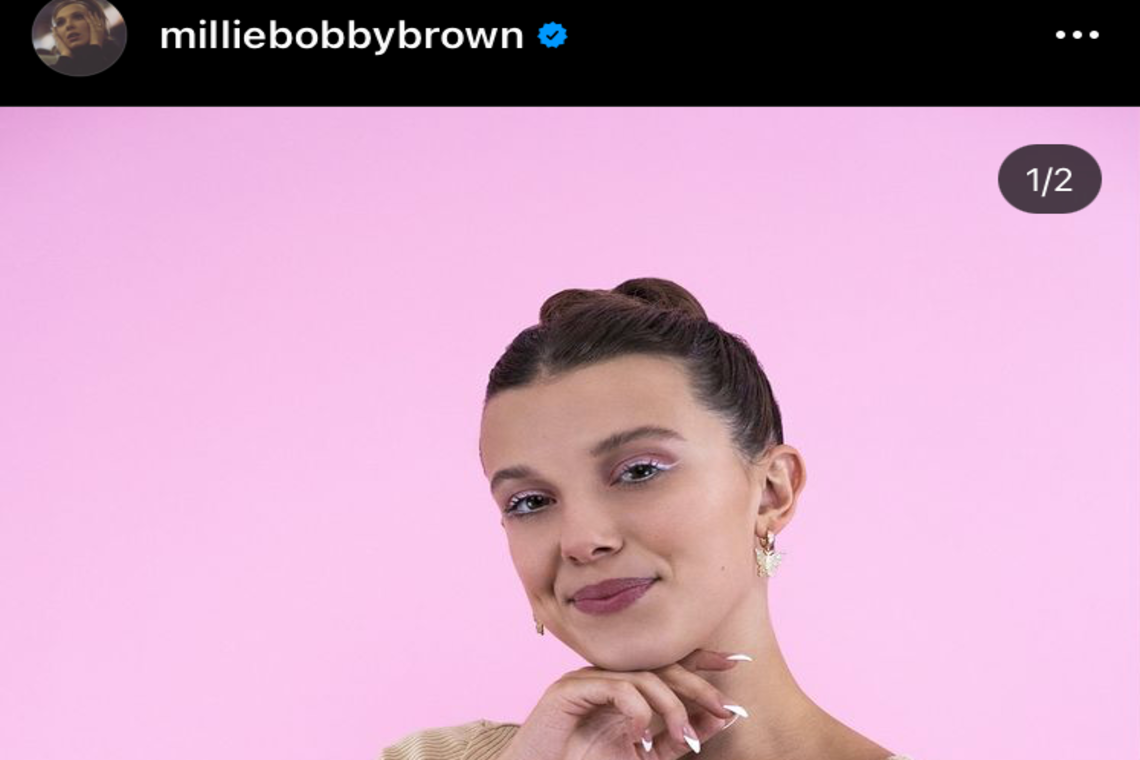 eye-liner blanc de Millie Bobby Brown.