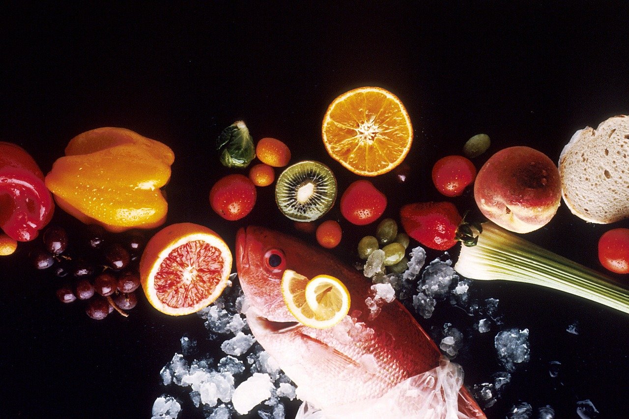régime anti-froid - du poisson, des légumes et des fruits