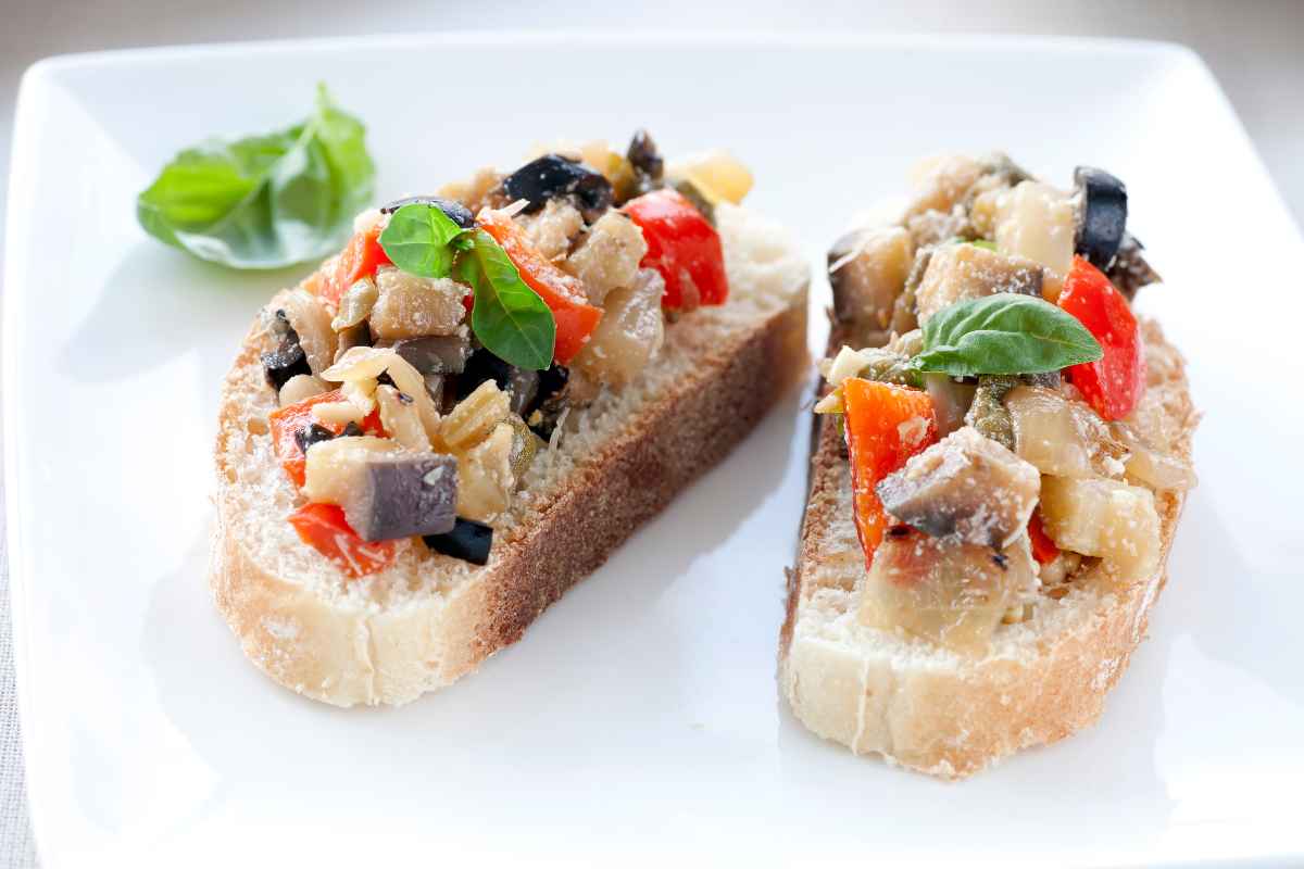 recette healthy Bruschetta à l'aubergine et aux olives cuisine