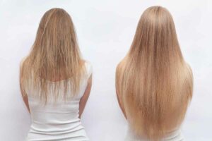femme cheveux blonds fins volume cheveux