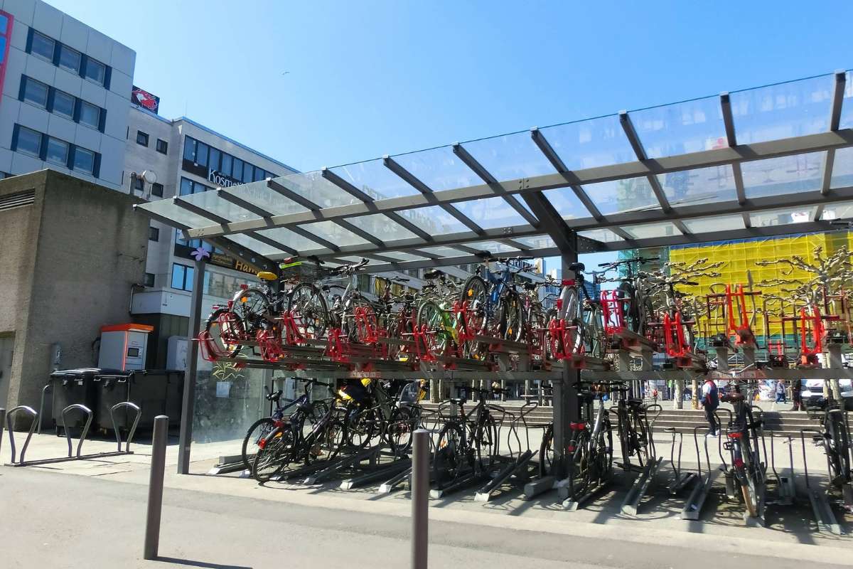 rack vélo centre commercial écologique