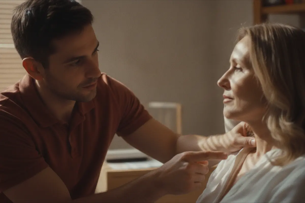 Ostéopathie : ce qui se passe vraiment lors d’une séance 2 Ostéopathe interrogeant une patiente lors d'une consultation, ambiance chaleureuse et confiante.