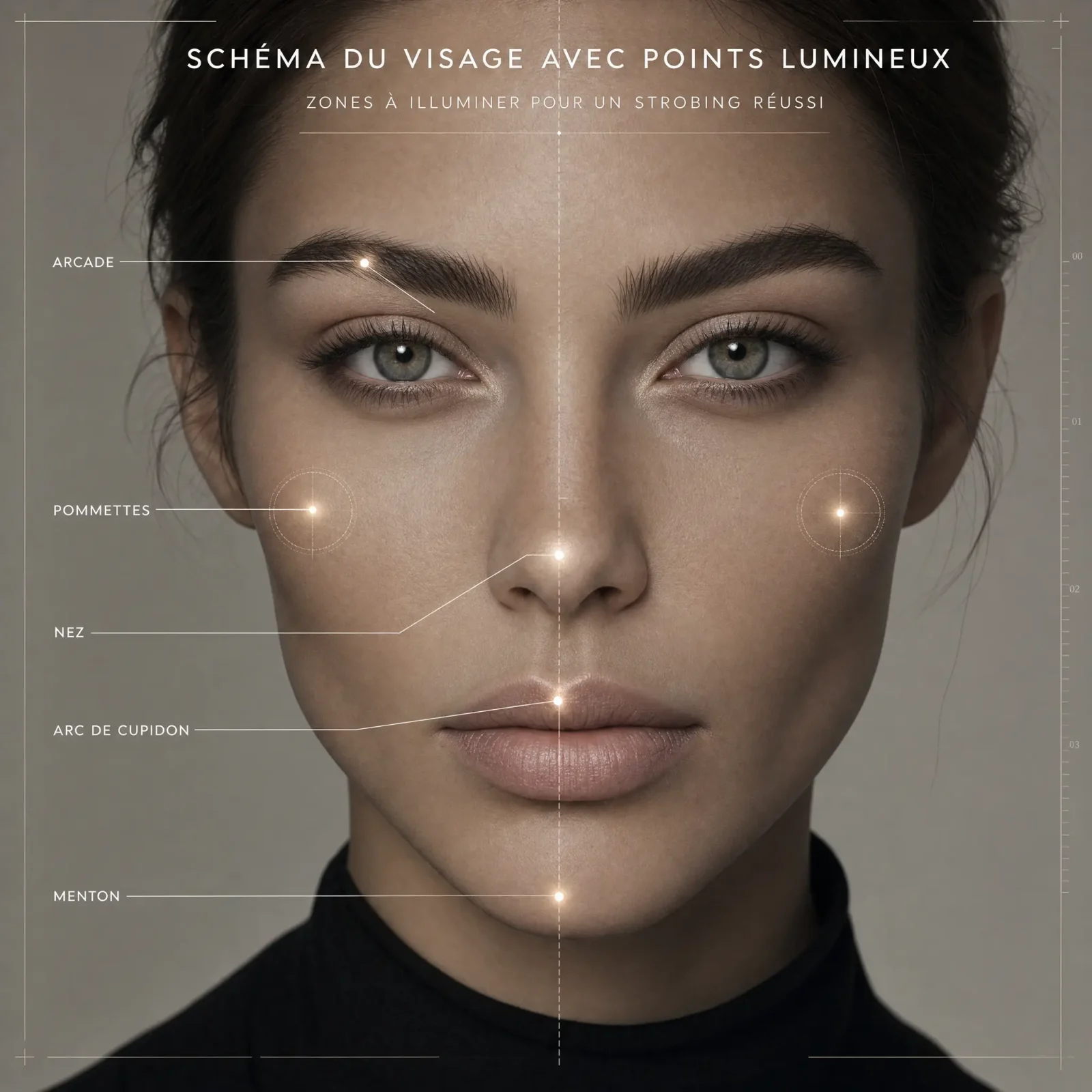 Strobing la technique beauté qui illumine votre visage sans effort 3 schema-visage-strobing-points-lumineux-beauté