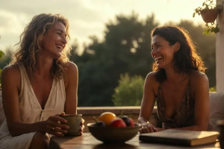 relation-épanouie-femmes-discutent-terrasse-relations-40-ans