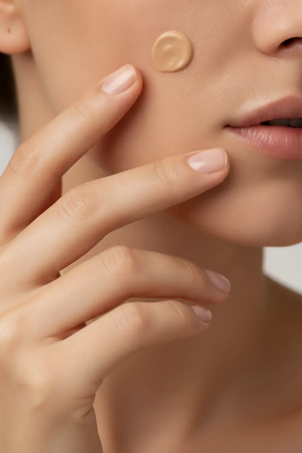 Pourquoi votre hydratant de toujours ne suffit plus après quarante ans 3 Mains d'une femme appliquant une noisette de crème hydratante sur sa peau avec un geste précis.