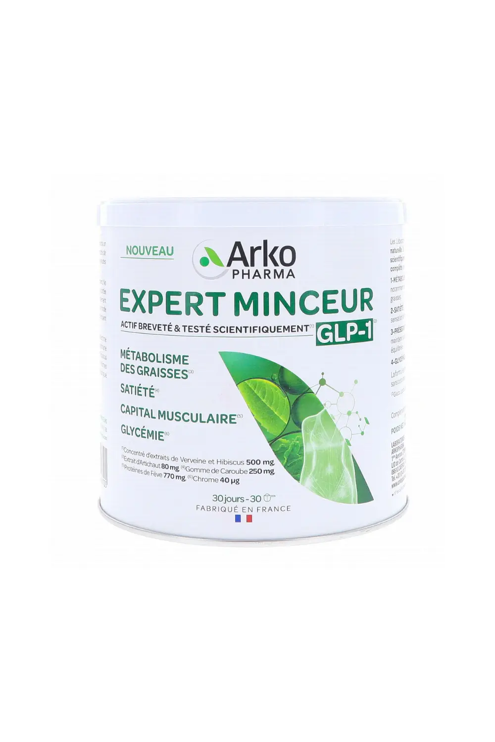 Sculpter son corps : les gestes qui fonctionnent vraiment 3 Pot de complément alimentaire Expert Minceur GLP-1 Arkopharma.