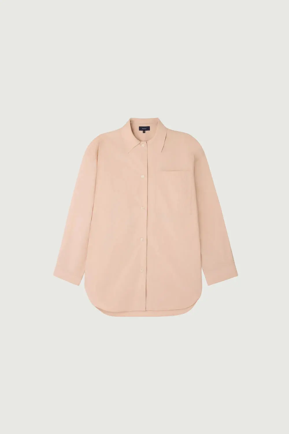 Chemise en popeline de coton fluide beige nude Soeur.
