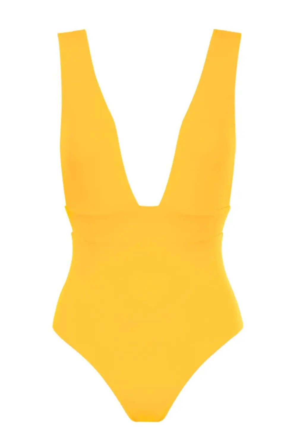 Maillot de bain une pièce jaune à décolleté V plongeant Anja Paris.