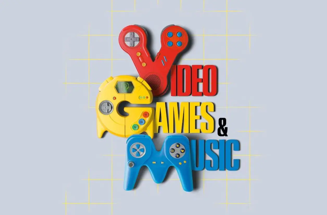 Les 3 expositions de la rentrée 2026 à Paris qui méritent vraiment une date dans votre agenda 4 Exposition Philharmonie de Paris - visuel graphique « Video Games & Music » composé de manettes de jeu rétro colorées.